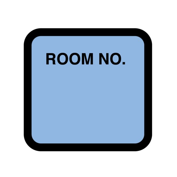 Printed Chart Labels - Room No 1-7/16" x 1-1/2" Blue w/Black